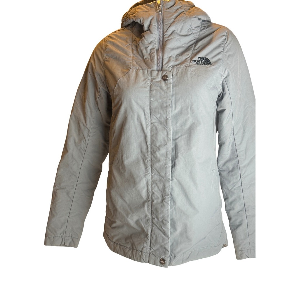 The North Face Women's Ski snowboard Gray Hooded Insulated Parka Jacket Gorpcore